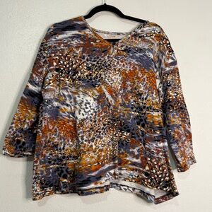 Anne Klein Sport Multicolor Abstract Women's Top. Sz 2X.